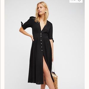 Free People Black Mid length dress